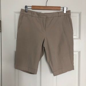 White House Black Market Tan Bermuda Shorts